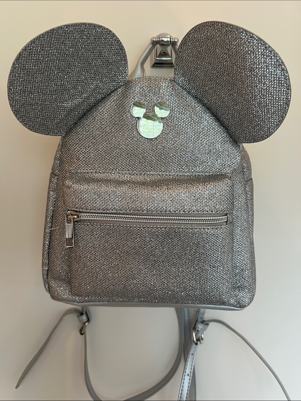 Mickey Mouse Shimmer Mouse Ear Backpack - Silver